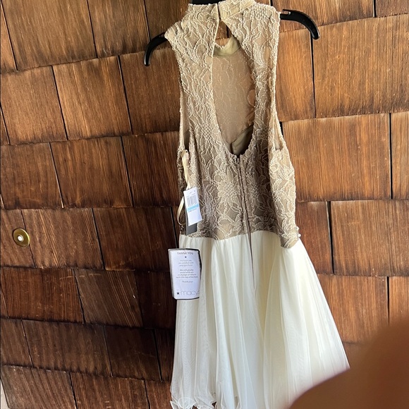 City Studio Lace and Tulle Ruffle Hem Fancy  Dress - Tan and Cream::NWT - Picture 6 of 10